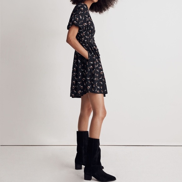 Madewell Petite Challis Sophia Mini Dress is Woodland Floral Size Small - Picture 3 of 15